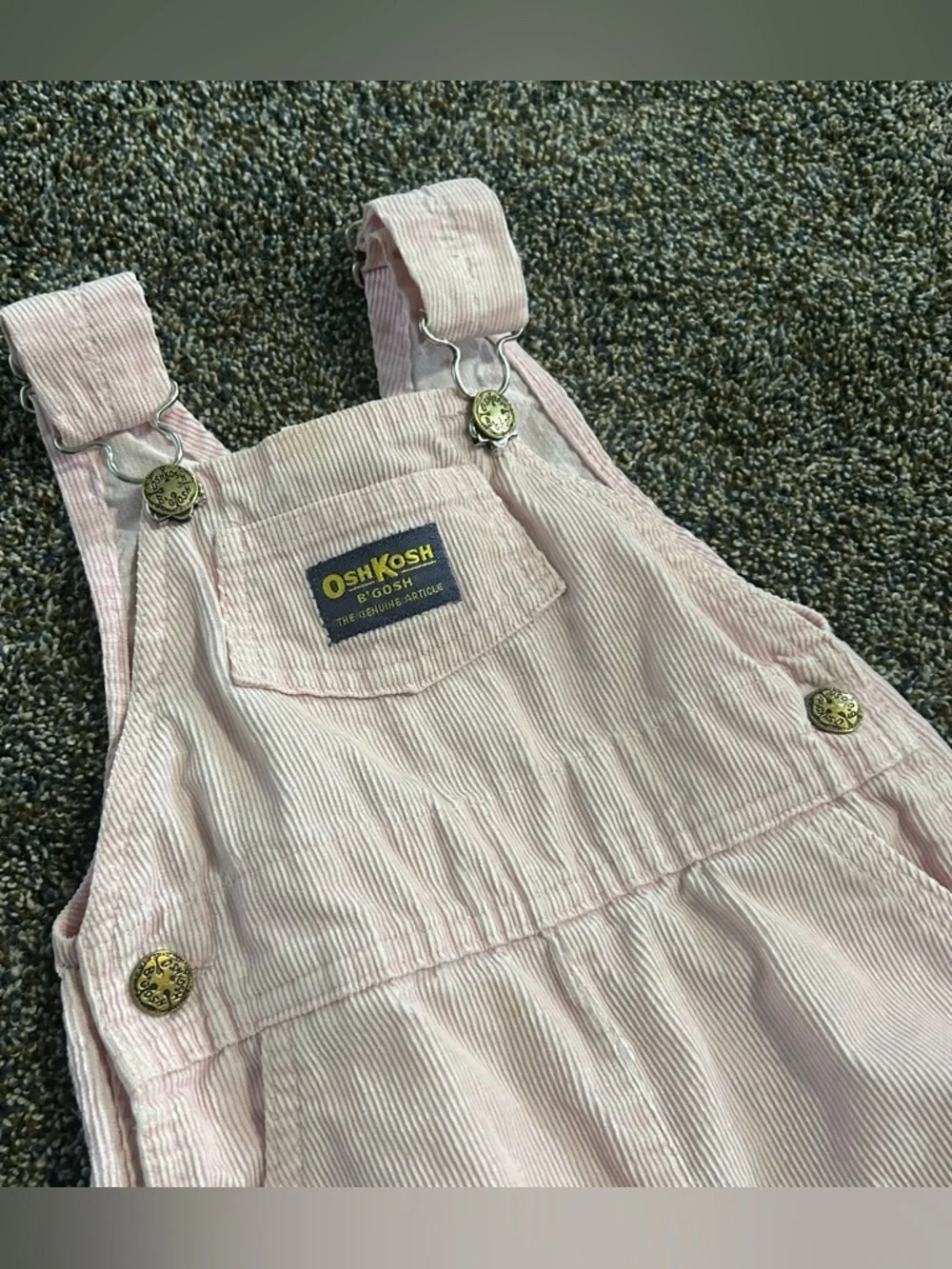 Vintage 80s 90s OshKosh B'Gosh 24 month pink toddler corduroy vestbak overalls